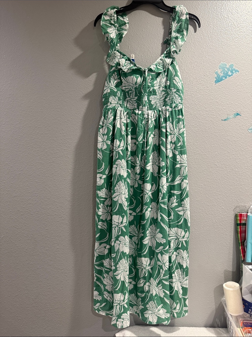 American Eagle Green Floral One-Piece Dress for womenโs